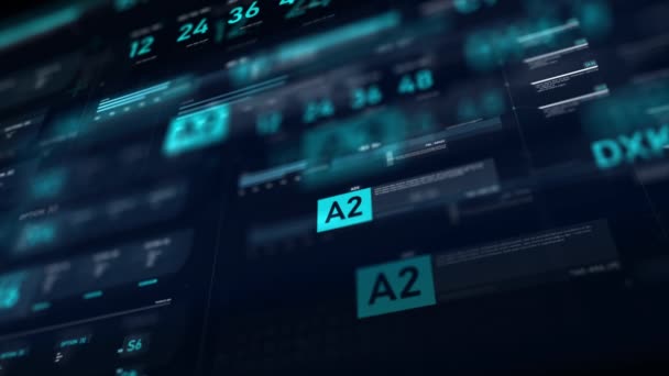 Futuristiskt Användargränssnitt Hud Gui Digitalt Text Nummer Element För Cyber — Stockvideo
