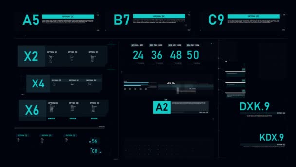 Futuristische Gebruikersinterface Hud Gui Digitale Tekst Nummer Element Voor Cyber — Stockvideo