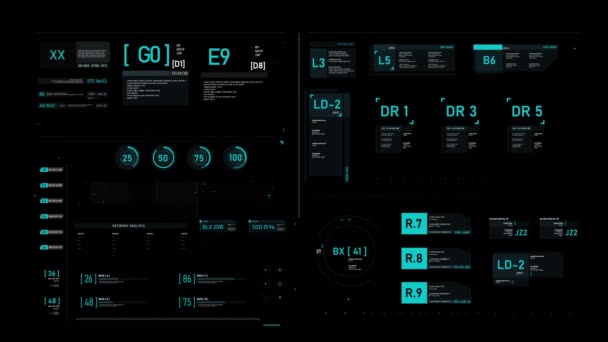 Futuristic User Interface Hud Gui Digital Text Number Element Cyber — Stock Video