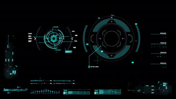 Target Pointer Futuristic User Interface Hud Gui Digital Text Number — Stock Video