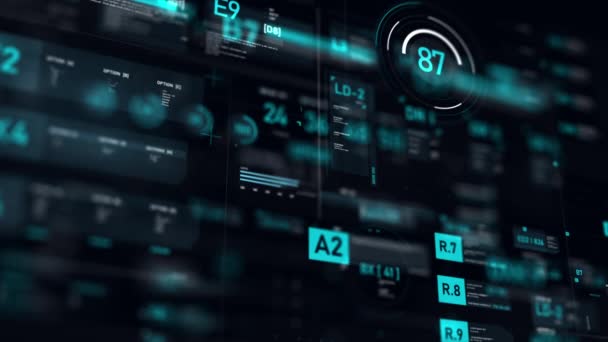 Futuristische Benutzeroberfläche Hud Gui Digitales Textnummernelement Für Cyber Technologie Konzept — Stockvideo
