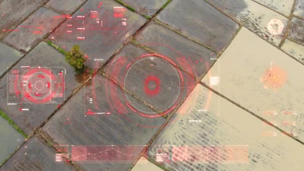 Drone Shot Vue Aérienne Avec Interface Utilisateur Barre Graphique Texte — Video