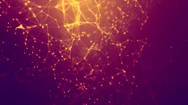 Soyut arka plan Fütüristik nokta noktası ve ağ siber teknoloji kavramı için bağlantı hattı alan koyu ve tahıl işlenmiş sığ derinliği ile