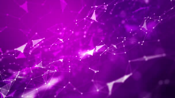 Contexte abstrait Point futuriste et ligne de connexion pour le concept de cybertechnologie réseau avec peu de profondeur de champ sombre et grain traité 