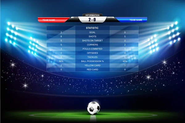 Programları grafik 001 ile stadyum ile Futbol sahası — Stok Vektör