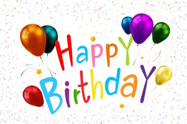 3d Renkli mutlu doğum günü kaligrafisi 0007