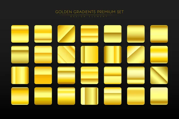 Golden gradient premium set — Stock Vector