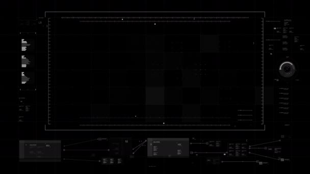 Gebruikersinterface Hud Met Dot Bar Grafiek Regel Cyber Futuristische Concept — Stockvideo