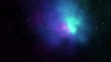 Soyut arka plan uçuşları Samanyolu Galaksisi 'nden geçer. Evrendeki yıldızlar ve uzay tozları karanlık ve tahıl işlenmiş.