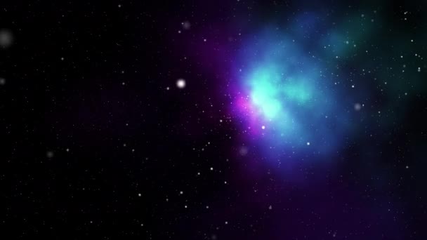 Αφηρημένη Πτήση Φόντο Περνούν Μέσα Από Γαλακτώδη Τρόπο Γαλαξία Αστέρια — Αρχείο Βίντεο