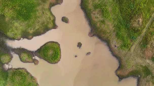 高角度ビュードローンは 熱帯の場所で農業の風光明媚な風景を撮影 — ストック動画