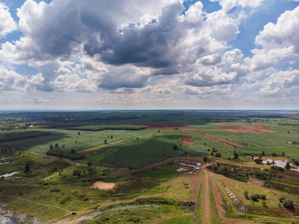 Drone Disparó Vista Aérea Paisaje Escénico Presa Del Embalse Del —  Fotos de Stock