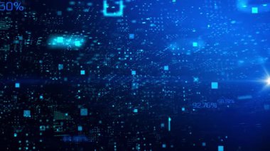 Soyut arkaplan video şablonu temel geometri şekli ve dinamik ışık parıltısı animasyonu ile fütürist hareket grafikleri konsepti için gradyan arka planda lens bulanıklığı efektleri örtüyor