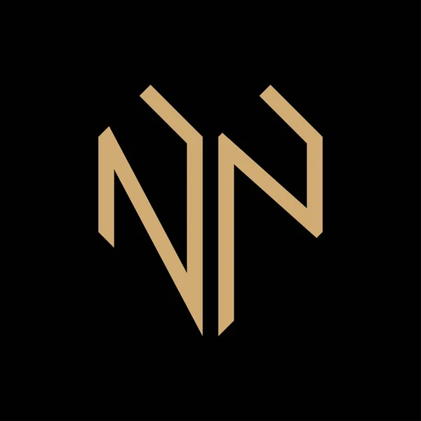 İlk harf kalp geometrik logo vektörü siyah arkaplan