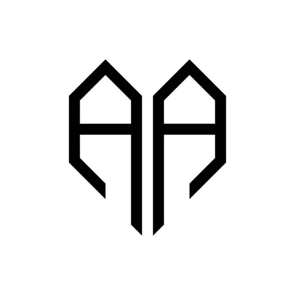 Первичный Буква Сердце Геометрический Вектор Логотипа — стоковый вектор