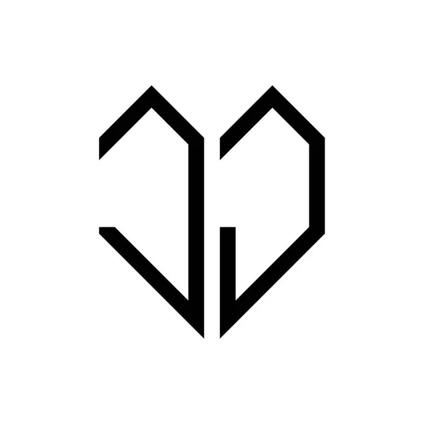 Počáteční Vektor Geometrického Loga Písmeno Srdce — Stockový vektor