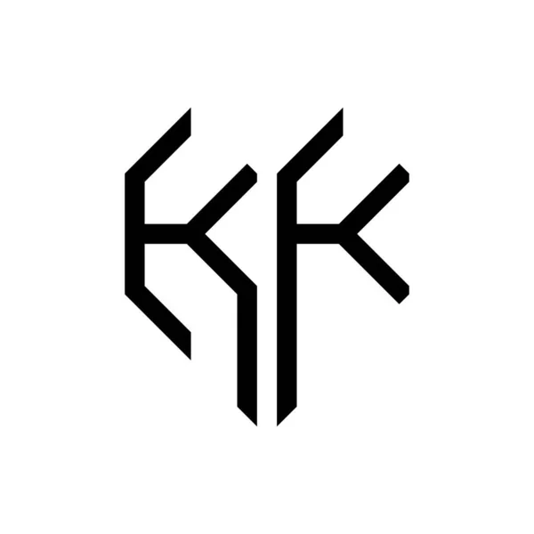 初始Kk字母心脏几何标志向量 — 图库矢量图片
