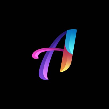 İlk harf logosu rengarenk parlak