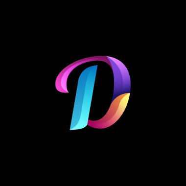 İlk harf logosu rengarenk parlak