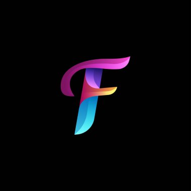 İlk harf logosu rengarenk parlak