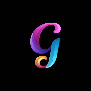 İlk harf logosu rengarenk parlak