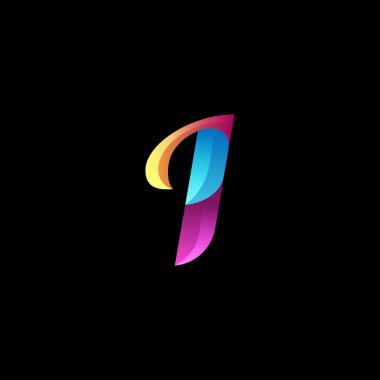 İlk harf logosu rengarenk parlak