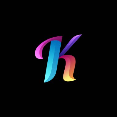 İlk harf logosu rengarenk parlak