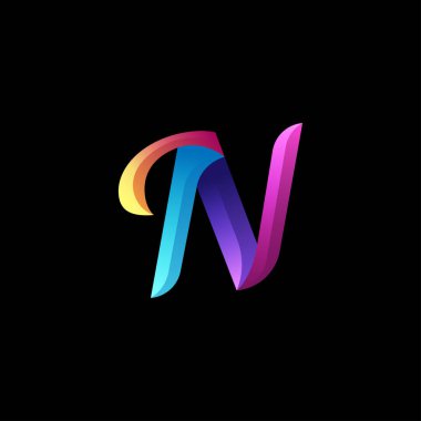 İlk harf logosu rengarenk parlak