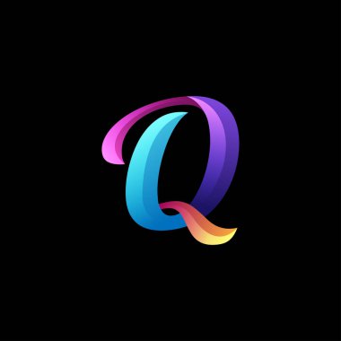 İlk harf logosu rengarenk parlak