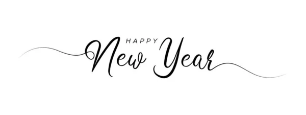 Feliz Año Nuevo Carta Caligrafía Banner — Vector de stock