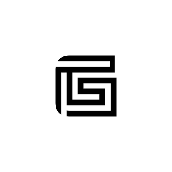 Počáteční Písmeno Čára Čára Logo Moderní — Stockový vektor