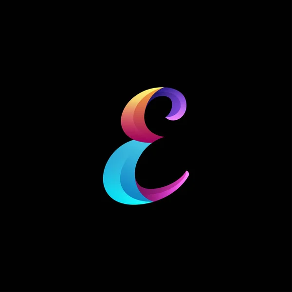 Logo Lettre Initiale Avec Dégradé Vibrant Coloré Brillant — Image vectorielle