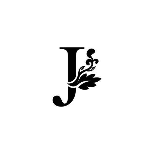 Lettre Initiale Ornement Luxe Couleur Noire — Image vectorielle