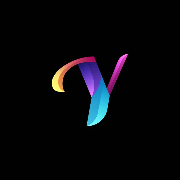 Initiële Letter Logo Met Kleurrijke Kleurrijke Glanzende Verloop Rechtenvrije Stockillustraties