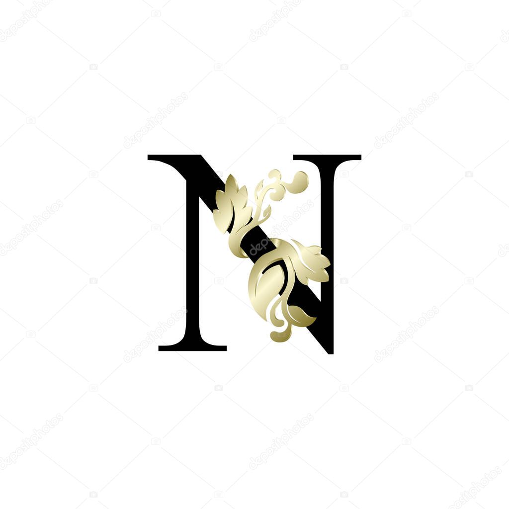 initial letter luxury overlapping ornament gold color