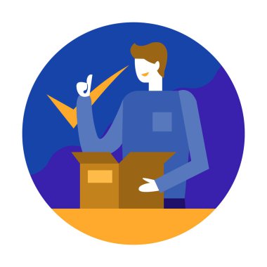 Ürün garantisi. Müşteri ürün ve veren yumruk kadar aldı. düz tasarım öğeleri illüstrasyon vektör