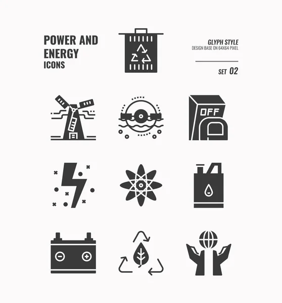 Conjunto de iconos de energía y potencia 2 . — Archivo Imágenes Vectoriales