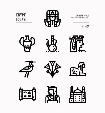 Mısır çizgi simgesi seti 3.