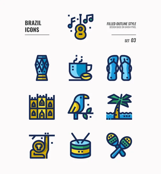 Brazil icon set 3. — Stock Vector