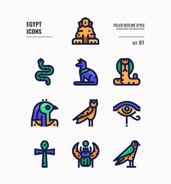 Egyptská sada ikon 1. — Stockový vektor