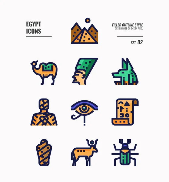 Egipto icono conjunto 2 . — Vector de stock