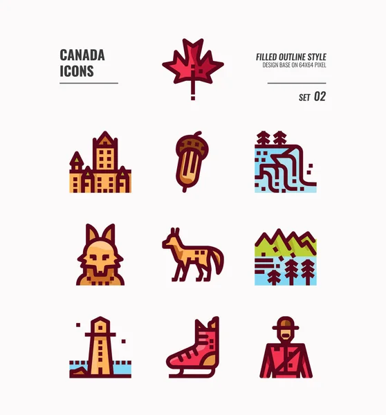 Conjunto de iconos Canadá 2 . — Archivo Imágenes Vectoriales