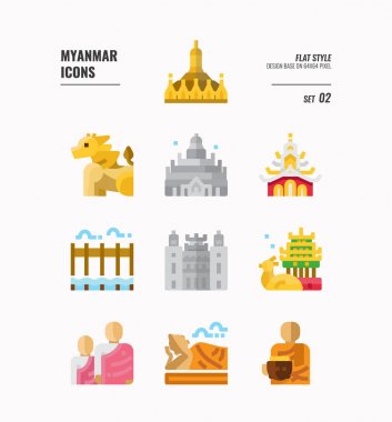 Myanmar simge 2 set.