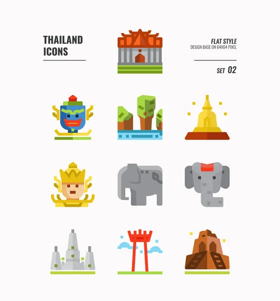 Thailand icon set 2. — Stock Vector