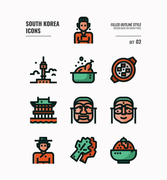 South Korea icon set 3.