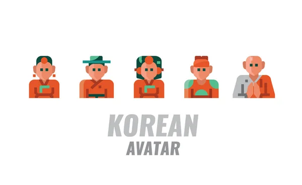 Koreanischer traditioneller Avatar. — Stockvektor