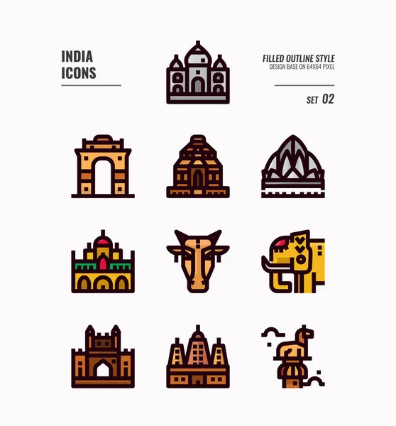 India icon set 2. — Stock Vector