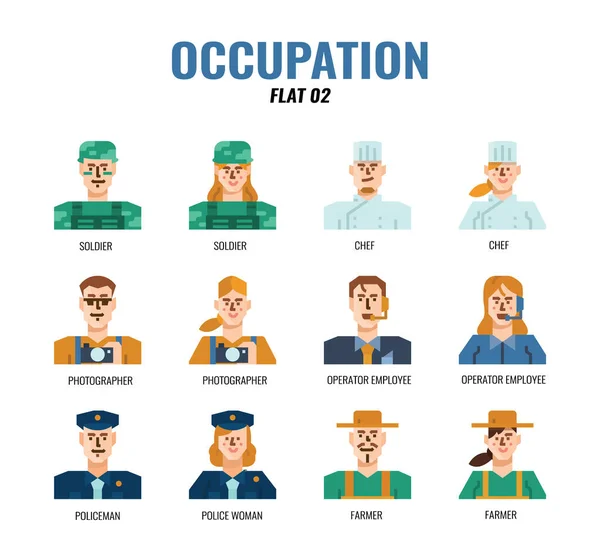 Occupation Avatar Flat Icon Set02 — 스톡 벡터