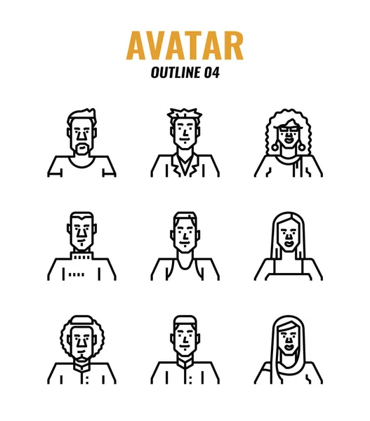Avatar Skissera Ikoner Design — Stock vektor