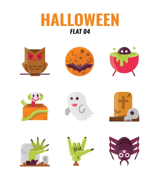 Conjunto Iconos Planos Halloween Conjunto Iconos — Vector de stock